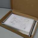 NearMoon Hand Towel Holder with Balanced Marble Base, SUS304 Stainless Steel Stand Towel Ring L Shape Hand Towel Rack Free-Standing Towel Bar for Bathroom Kitchen Countertop(Double Rod Brushed Nickel)