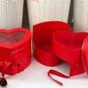 UNIKPACKAGING Premium Quality 2 Layer Heart Shaped Flower Box, Floral Gift Box, with Lids, Size 9x8x6.5, for Luxury Style Flower Arrangements (Red)