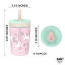 Zak Designs Kelso Toddler Cups For Travel or At Home, 15oz 2-Pack Durable Plastic Sippy Cups With Leak-Proof Design is Perfect For Kids (Fanciful Unicorn, Happy Skies)