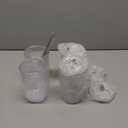 Iced Coffee Cups With Lids and Straws 4 Pcs, 16 OZ Unbreakable Glasses Drinking Set, Clear Plastic Cups Reusable Iced Coffee Tumbler with Lid and Straw, To Go Coffee Cups Dishwasher Safe