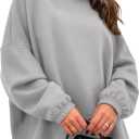 KIRUNDO Hoodies For Women 2026 Fall Fashion Hooded Oversized Sweatshirt Long Sleeve Fleece Pullover Trendy Winter Clothes (Small, Grey)