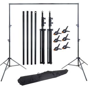 10x9.2ft Adjustable Photo Backdrop Stand Kit - Heavy Duty Background Support System with Spring Clamps & Carrying Bag for Photography, Studio, Parties, Weddings, Video, DIY Decoration (9x10ft)