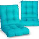 EAGLE PEAK Tufted Outdoor/Indoor Seat/Back Chair Cushions, Set of 2, 42'' x 21'', Blue