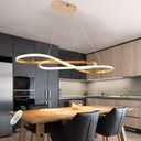 Gold Led Chandelier for Kitchen Island Lighting,Dimmable Modern Chandelier for Dining Room, L39.4" Modern Led Pendant Light Fixture Height Adjustable Brushed Gold Dining Room Light Fixture Over Table, 39.37in