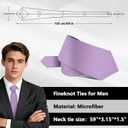 Fineknot Black Ties for Men, Formal Neckties for Men, Solid Color Mens Ties for Business, Wedding, Party, Mens Neck Tie (Lavender)
