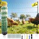Electric Fence Netting, 47.2" H x 164'L Electric Chicken Fence, Portable Chicken Fence with Double Spiked Fiberglass Posts for Chickens, Ducks,Turkeys, Sheep, Geese in Yard, Farms,Backyards, Garden