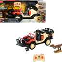 Matchbox RC Jurassic World Toy Truck, Remote-Control Battery-Operated Vehicle with Dinosaur Figure, Dino Catcher RC & Capture Cage for Transport