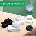EASYEAH 2" x 4" Plastic Hole Plugs White -Rectangle Chair Leg Caps & Pipe Plugs, Tubing End Caps for Metal and Wood Legs, Outdoor Furniture Feet Table Patio Glide Floor Plastic Plugs, 4 PCS