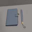 FALAN MULE Wallet Women Multi Card Slim Leather RFID Blocking Credit Card Holder Wallet Purse with Zipper Pocket (AC-Light blue)