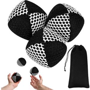 3 +1Packs Juggling Balls Set for Beginners with Storage Bag, Juggle Ball Kit with Weatherproof Beads Inside Resist Moisture, Soft and Easy for Beginners Juggle, Hacky Sacks for Adults, 8.6 inches