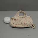 Pencil Case for Kids Girls Makeup Bag Women Cute Corduroy Pencil Bag with 5 Compartments Pencil Pouch Organizer Aesthetic School Supplies, Beige Strawberry