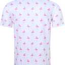 Fanient Men Golf Polo Shirts Short Sleeve 3D Printed Dry Fit Moisture Wicking 4-Way Stretch Summer Athletic Polo Shirts (White, S)