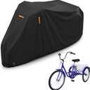 AKEfit Adult Tricycle Cover Electric Tricycle Covers, Bike Covers Outdoor Storage Waterproof, Dustproof Bicycle Cover, Windproof Recumbent Trike Cover Black