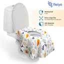 Relyo Disposable Toilet Seat Cover for Travel 20 Pack with Covers Wrapped in Sets of 2, Non-Flushable Liners, Fits Most Seats Kids, Toddlers, Adults (Bunny, 20)