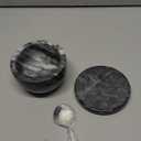 jalz jalz Marble Salt Box Spice keeper Black Big Salt Cellar Natural Material Salt Container Spice Cellar Large Capacity (Black Cover Black Base)