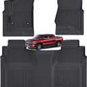 Floor Mats for 2014-2019 Chevy Silverado GMC Sierra 1500 Crew Cab, Chevrolet Silverado/Sierra 2500 HD/3500 HD Crew Cab TPE All Weather Protection Car Floor Liners Accessories