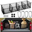 Grocery Net for Truck Bed – Heavy Duty 4-Pocket Cargo Net for Pickup Truck, Elastic Stretchable Truck Bed Storage Net Prevents Groceries from Sliding, Universal Fit for SUV F-150 Tacoma Silverado RAM, Black