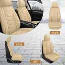 Pariitadin Leather Car Seat Covers Front Pair, Waterproof Breathable Faux Leather Automotive Seat Covers for Cars, Non-Slip Car Interior Covers Universal Fit Most Cars Sedans Trucks SUVs, Beige