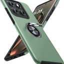 JAME for Motorola Edge 2025 Case, Dual Layer Military Grade Protection Shockproof Cover with Ring Holder Stand Kickstand, Slim Fit Protective Phone Case for Motorola Moto Edge 2025, Alpine Green