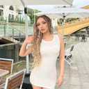 Chongbaijia 3 Pack Summer Dresses for Women 2026 Ribbed Crewneck Tank Top Dress Sleeveless Sundress Basic Bodycon Mini Dress (M)