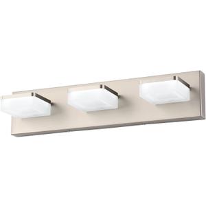 Brushed Nickel Vanity Lights for Bathroom - 3 Light Vanity Light Fixture - Dimmable LED Wall Sconces - Daylight 5500K - Elegant Bath Light Fixtures for Over Mirror