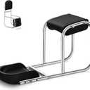 Knee Seat for Gardening, 304 Stainless Steel Garden Kneeler and Seat, Quick Release Gardening Kneeler, Suitable Height from 4.9 Feet to 6.5 Feet (Black, Adult Size)