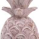 Distressed White Wooden Pineapple, Nautical Home & Office Decor, Tropical Pineapple Figurine, 12 Inches