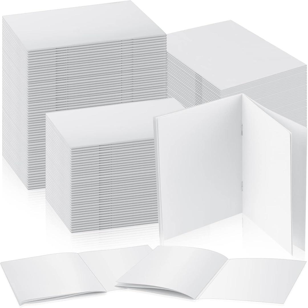 Ctosree 100 Pcs White Blank Book for Kids, 4 x 5.5 Inch Mini Notebooks to Write Stories Unlined Sketchbooks Bulk Small Notepads Journals for Drawing Writing