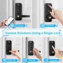 Keyless Entry Fingerprint Smart Door Lock with Handle,Digital Electronic Lock with Touchscreen Keypad,Electric Door Knob for Exterior Interior Entry/Bedroom Front Doors,Built-in WiFi