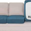 H.VERSAILTEX Individual Couch Seat Covers Stretch Couch Cover Soft Suede Sofa Cushion Covers Sectional Couch Cover Washable(3 Piece Sofa Cover,Stone Blue)