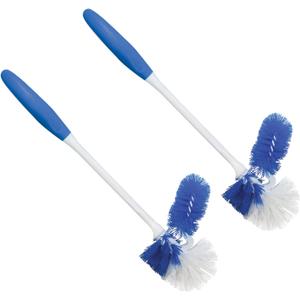 LOLA Classic Toilet Brush w/Under-The-Rim Scrubber, 2 Pack, Deep Cleans The Entire Toilet Bowl, Non-Slip Handle w/Rubber Comfort Grip