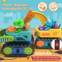 Lehoo Castle Construction Toys, 2 Pack Remote Control Car for Toddlers 1-3, Rechargeable Excavator Toy Bulldozer Toys for 2 Year Old Boy, 3 Year Old Boy Toys