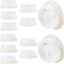 IMPRESA 2-Inch Bung Caps - 12-Pack - White Plastic Leak Protection with Plastic Gaskets - Universal Drum Caps for 15/30/55-Gallon Drums - Fine & Coarse Thread Bung Plugs with 3/4-In Knockout Ports