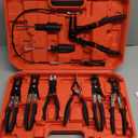 9PCS Hose Clamp Pliers, Long Reach Hose Clamp Tool Remover for Water Hose and Automotive Coolant Radiator Heater with Flexible Wire Long Reach Hose Clamp and Flat Band Pliers