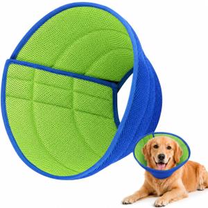 Soft Dog Cone Collar to Stop Licking After Surgery, Comfy Dog Cone Alternative for Large Medium Small Dogs/Cats, Adjustable Washable E-Collar for Spay Neuter Recovery and Neck Protection (Green)