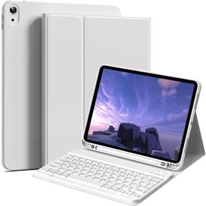 Keyboard Case for iPad (A16) 11th Generation 11 Inch 2025, iPad 10th Generation 10.9 inch 2022, Stand Folio Detachable Bluetooth Keyboard Cover with Pencil Holder - Gray