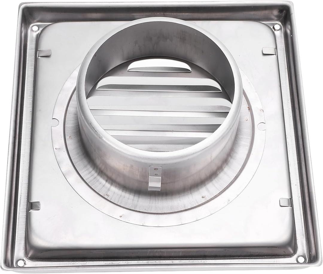 Exterior Wall Vent Cover, Exterior Wall Vent Hood, 4 Inch Stainless Steel with Windproof Gravity Flap for Dryer Bathroom Kitchen Office Garage