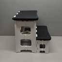 Folding 2-Step Stool, 8" 17" Non-Slip Collapsible Stools, Bedside Stepstools, Hold up to 300 lbs, Portable Footstool for Kitchen Home Toilet Bedroom Office RV (Panda)