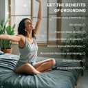 Reaks Grounding Sheets Queen Size, 95% Cotton + 5% Pure Silver Fiber, Fitted Bed Sheet with Deep Pocket Up to 15'', Earthing Mattress Pad with Grounding Cord