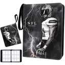 Football Card Binder 900 Pockets, Trading Card Binder 9 Pocket with 50 Removable Sleeves Fits 900 Sport Cards, 3 Ring Card Holder Binder with Zipper, Collector Storage Album