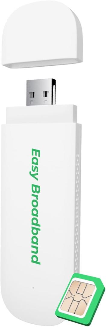 EIOTCLUB 4G LTE USB WiFi 6 Dongle - Portable Mobile Hotspot, 150Mbps High-Speed Portable WiFi with Pre-Installed SIM & No-Contract Data Plans, Support 10 Devices, for Travel, Car, Business, US Only