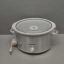 Hamilton Beach 4-Quart Slow Cooker with 3 Cooking Settings, Dishwasher-Safe Stoneware Crock & Glass Lid, Stainless Steel (33140G) (Silver & White)