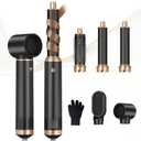 5 in 1 Blow Dryer Brush, Hair Dryer Brush Set Upgrade Hot Air Brush Negative Ion Air Styler Curling Wrap Air Curler, Curling Iron Hair Styling Tools As A Gift for Straight/Curl/Drying/Smoothing, Black
