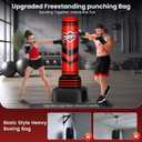 Freestanding Punching Bag for Adults Teens, 70'' Heavy Boxing Bag with Gloves and Pump, Women Men Stand Kickboxing Bags, Upgraded Big Base Boxing Equipment Set for Training MMA Fitness Home Gym (Red)
