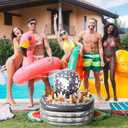Bencailor Disco Ball Inflatable Cooler Inflatable Drink Cooler Disco Party Decoration PVC Blow up Ice Serving Buffet Bar for Summer Pool Party