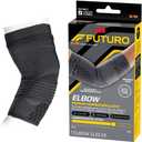 FUTURO Premium Compression Elbow Sleeve, with Wrap-Around Strap and Two Gel Pressure Pads, for Mild Tendonitis, Golfers Elbow, Tennis Elbow, Swelling, Sprains, and Strains, S/M
