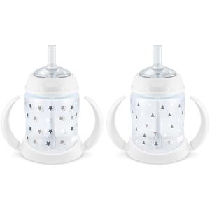 NUK Learner Straw Cup, 5oz, 2-Pack - Toddler Sippy Cup with Soft Straw for Easy Drinking, Suitable for Ages 8 Months and Up, Timeless Collection