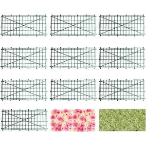 HONUTIGE 10 Pack Grid Plant Wall Frames, Plastic Frame for Flowers Wall Arches Backdrop DIY Decorative Fences Panel Wall Display for Artificial Flowers Plant Base, 40 x 60cm
