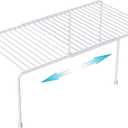 Kitchen Cabinet Organizer and Storage Shelves Expandable Freezer Shelf Organizer Rack with Scratch Resistant Feet for Counter Pantry Dish Spice Cupboards (1 set)