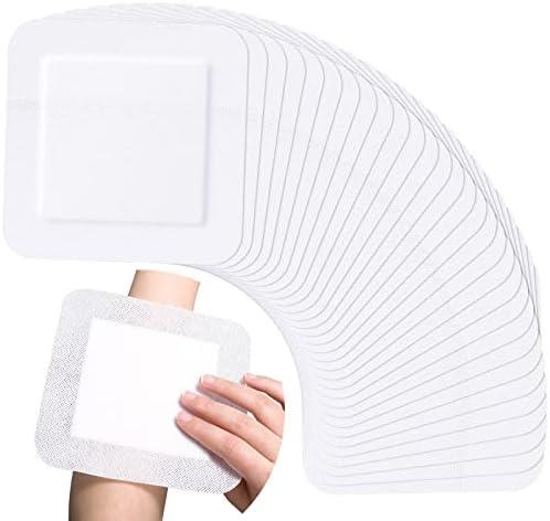 30 Pieces Bordered Gauze-Island Dressing is 6 x 6 Inch Wound Bandage Adhesive Patches Post Shower Pads Breathable Borders Individually Packed Pouches
